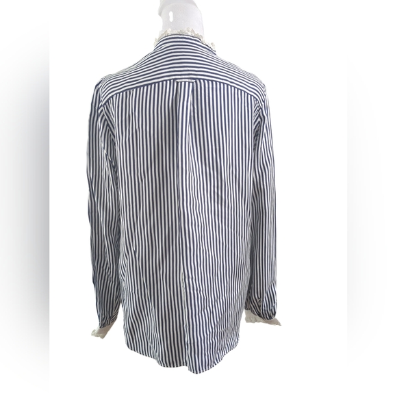 J. Crew Navy and White Striped Shirt / BLOUSE Size Xs - Picture 2 of 6